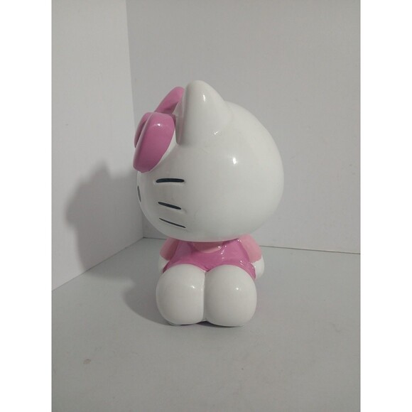 Sanrio Hello Kitty Sitting Ceramic Piggy Bank Pink Bow 8" Home Decor Kawaii - Picture 4 of 7